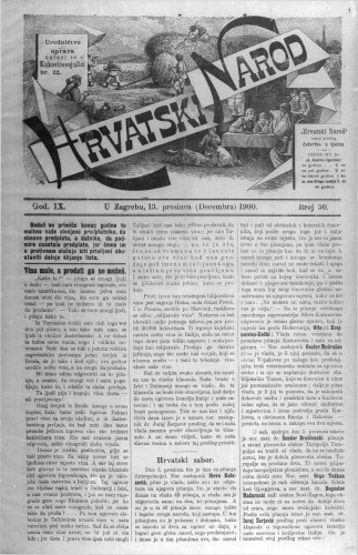 Hrvatski narod : 9,50(1900) / odgovorni urednik Ivan Ružić.