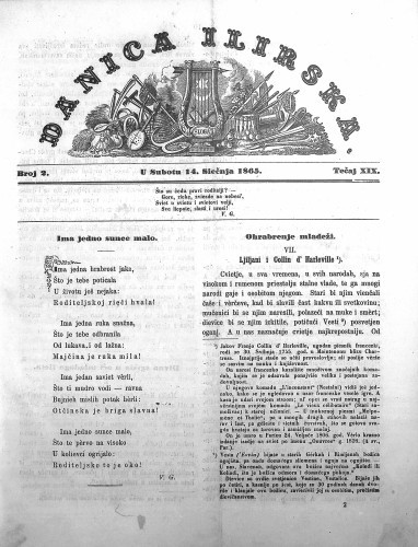 Danica ilirska : 19,2(1865)  / urednik Ljudevit Gaj.