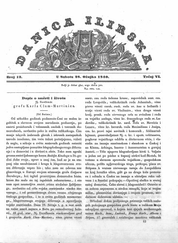 Danica ilirska : 6,13(1840) / učrednik Ljudevit Gaj.
