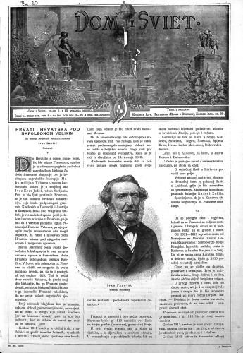 Dom i sviet  : ilustrovani list za zabavu, pouku i viesti o dnevnih dogadjajih, javnom i družtvenom životu, umjetnosti i znanosti, trgovini, obrtu, glazbi i kazalištu : 13,20(1900) / urednik Stjepan Kugli.