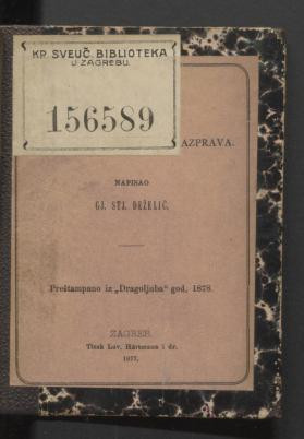 Duša : poviestno-filozofička razprava / napisao Gj. Stj. Deželić