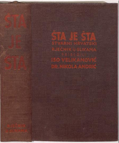 Šta je šta : stvarni hrvatski rječnik u slikama : s 310 tablica / priredili Iso Velikanović i Nikola Andrić.