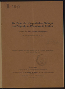 Die Fauna der oberpontischen Bildungen von Podgradje und Vižanovec in Kroatien   : mit einer lithographirten Tafel (Nr. IX)  / von Karl Gorjanović-Kramberger.