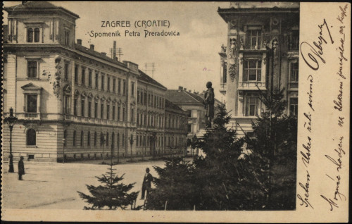 Zagreb (Croatie) : Spomenik Petra Preradovića.