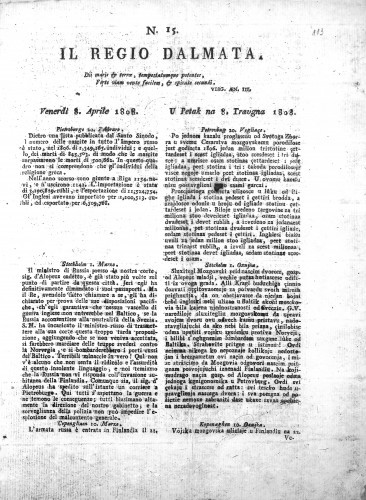 Il Regio Dalmata. : 15(1808)
