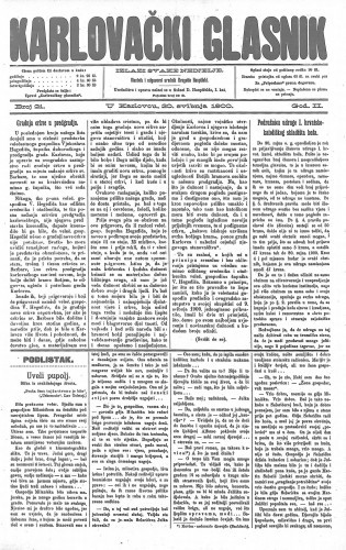 Karlovački glasnik : 2,21(1900) / odgovorni urednik Dragutin Hauptfeld.