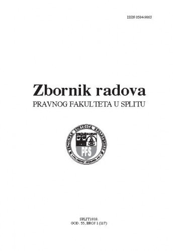 Zbornik radova Pravnog fakulteta u Splitu 55, 1(2018) / glavni i odgovorni urednik Arsen Bačić.