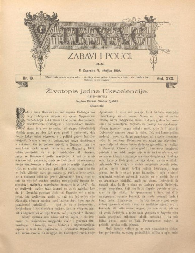 Vienac : zabavi i pouci. : 30,10(1898) / uredjuje Bartol Inhof.