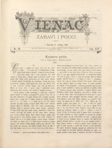 Vienac : zabavi i pouci. : 14,19(1882) / urednik Fran Folnegović.