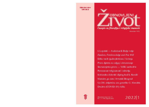 Obnovljeni život  : časopis za religioznu kulturu : 77, 1(2022) / glavni urednik Tadija Milikić.