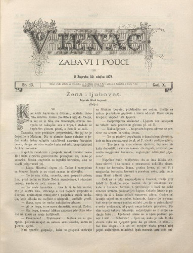 Vienac : zabavi i pouci. : 10,13(1878) / urednik August Šenoa.