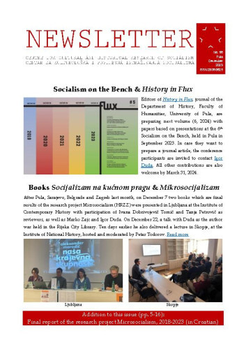 Newsletter : 86(2023)  / Centre for Cultural and Historical Research of Socialism = Centar za kultorološka i povijesna istraživanja socijalizma ; editors Igor Duda, Anita Buhin.