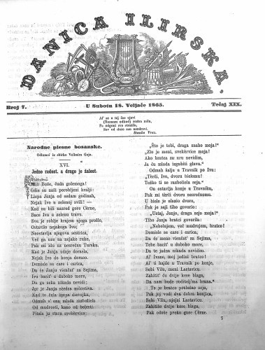 Danica ilirska : 19,7(1865)  / urednik Ljudevit Gaj.