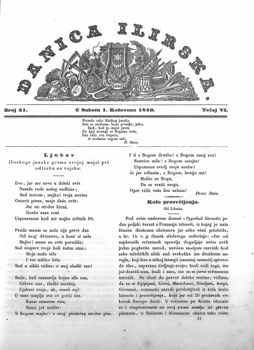 Danica ilirska : 6,31(1840) / učrednik Ljudevit Gaj.