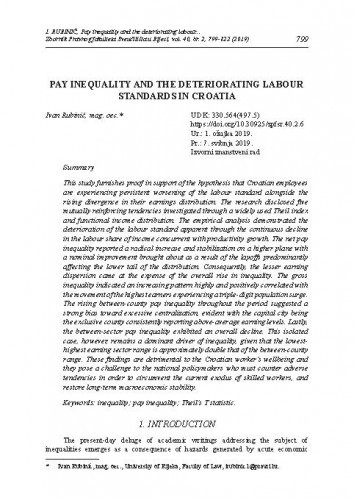 Pay inequality and the deteriorating labour standards in Croatia / Ivan Rubinić.
