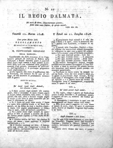 Il Regio Dalmata. : 11(1808)