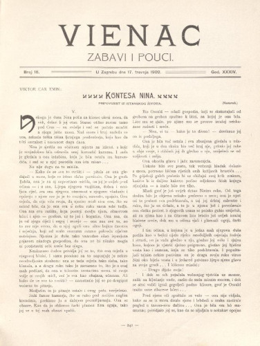 Vienac : zabavi i pouci. : 34,16(1902) / uredjuje Gjuro Arnold.