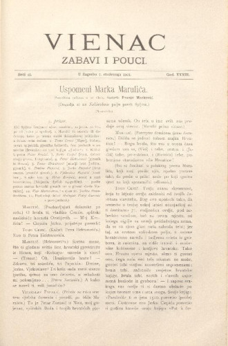 Vienac : zabavi i pouci. : 33,45(1901) / uredjuje Gjuro Arnold.