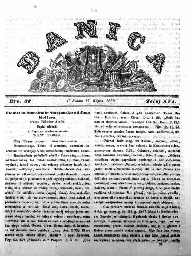Danica : 16,37(1853)  / učrednik Ljudevit Gaj.