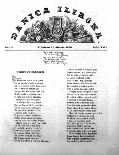 Danica ilirska : 17,4(1863)  / urednik Ljudevit Gaj.