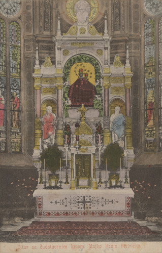 Oltar s čudotvornim kipom Majke Božje Bistričke.