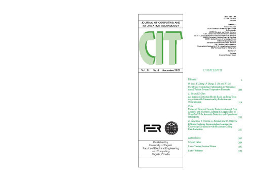 Journal of computing and information technology  : CIT : 31,4(2023) / editor-in-chief Alan Jović.