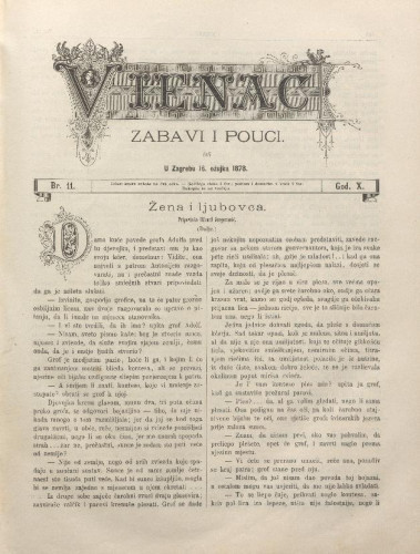 Vienac : zabavi i pouci. : 10,11(1878) / urednik August Šenoa.