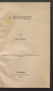 O instinktu / napisao Josip Torbar.