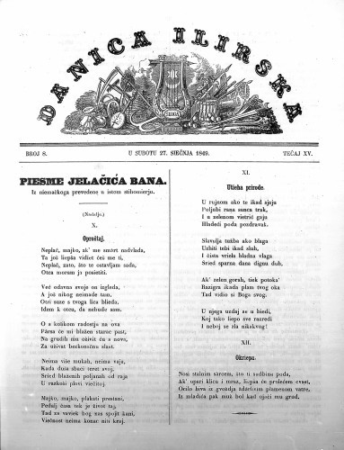 Danica ilirska : 15,8(1849)  / učrednik Ljudevit Gaj.