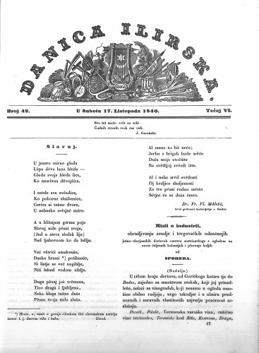 Danica ilirska : 6,42(1840) / učrednik Ljudevit Gaj.