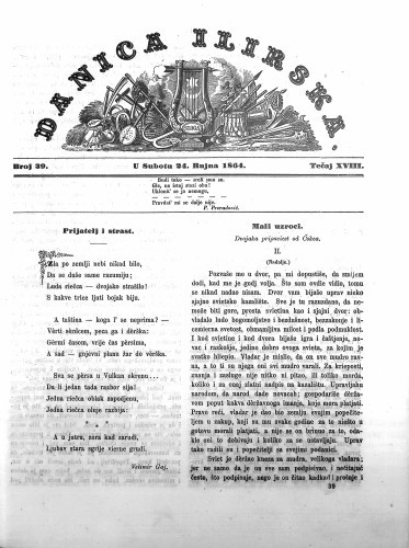 Danica ilirska : 18,39(1864)  / urednik Ljudevit Gaj.