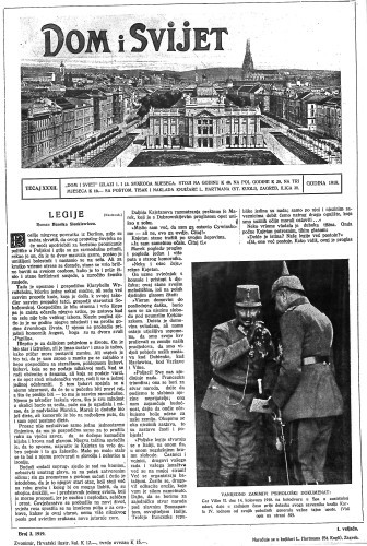 Dom i sviet  : ilustrovani list za zabavu, pouku i viesti dnevnih dogadjaja, javnom i društvenom životu, umjetnosti i znanosti, trgovini, obrtu, glazbi i kazalištu : 32,3(1919) / urednik Rudolf Kugli.