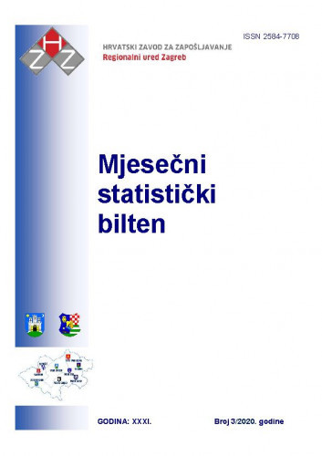 Mjesečni statistički bilten : 31,3(2020) / Hrvatski zavod za zapošljavanje, Područna služba Zagreb ; urednica Irena Matejčić.