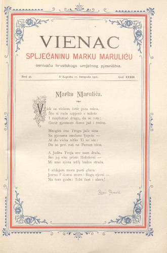 Vienac : zabavi i pouci. : 33,42(1901) / uredjuje Gjuro Arnold.
