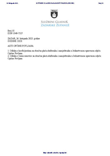 Službeni glasnik Zadarske županije : 30,18(2023)