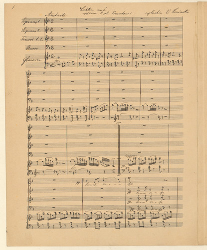 Lahku noć   / spjevao P. Preradović ; uglasbio za peteropjev: dva soprana, dva tenora i bass uz pratnju glasovira Vatroslav Lisinski.