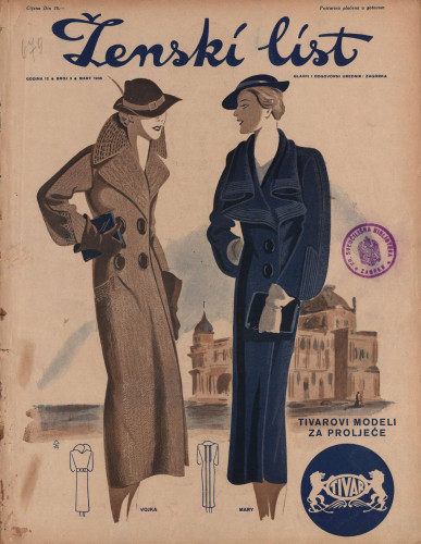 Ženski list   : za modu, zabavu i kućanstvo : 12, 3(1936)  / [glavni i odgovorni urednik [Marija Jurić] Zagorka].