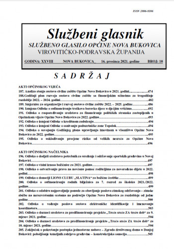 Službeni glasnik  : službeno glasilo Općine Nova Bukovica / Općina Nova Bukovica ; odgovorni urednik Irena Stipanović.