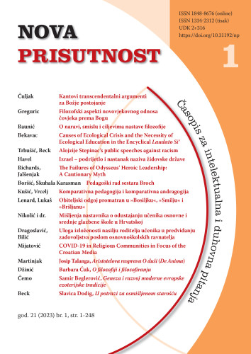 Nova prisutnost : časopis za intelektualna i duhovna pitanja : 21,1(2023) / glavna i odgovorna urednica, editor-in-chief Katica Knezović.