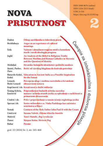 Nova prisutnost : časopis za intelektualna i duhovna pitanja : 22,2(2024) / glavna i odgovorna urednica, editor-in-chief Katica Knezović.