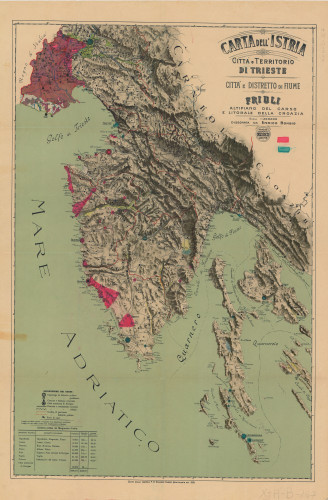 Carta dell' Istria   : città e territorio di Trieste : città e distretto di Fiume  / disegnata da Enrico Bombig.