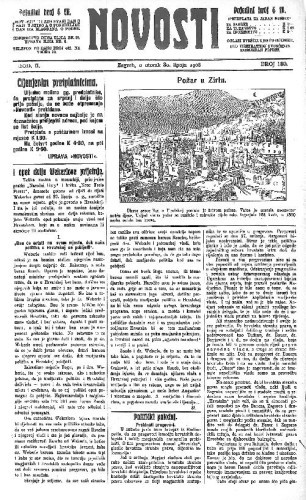 Novosti : 2,180(1908) / odgovorni urednik Mirko Dečak.