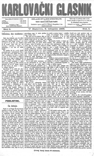 Karlovački glasnik : 1,2(1899) / odgovorni urednik Dragutin Hauptfeld.