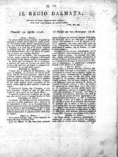 Il Regio Dalmata. : 17(1808)