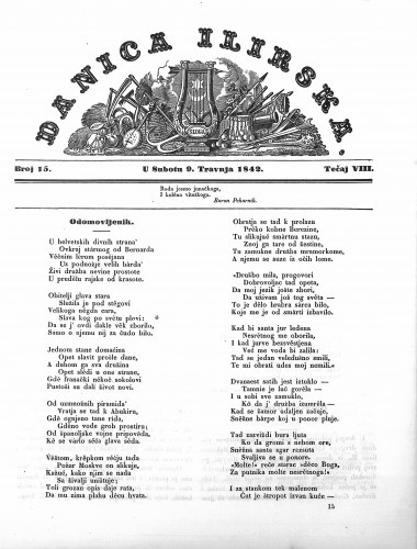 Danica ilirska : 8,15(1842) / učrednik Ljudevit Gaj.