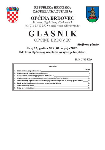 Glasnik Općine Brdovec : 19,12(2022)/  uredništvo Alen Prelec, Maja Coner i Daniel Bukovinski.