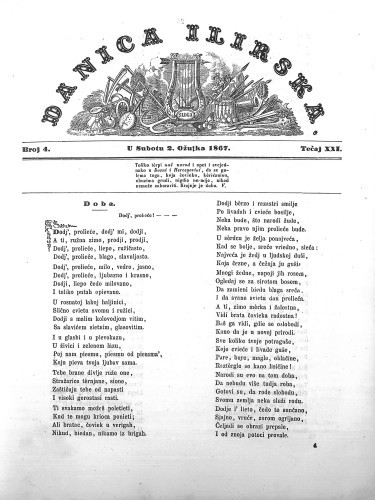 Danica ilirska : 21,4(1867)  / urednik Ljudevit Gaj.