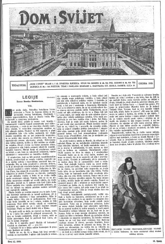 Dom i sviet  : ilustrovani list za zabavu, pouku i viesti dnevnih dogadjaja, javnom i društvenom životu, umjetnosti i znanosti, trgovini, obrtu, glazbi i kazalištu : 32,12(1919) / urednik Rudolf Kugli.