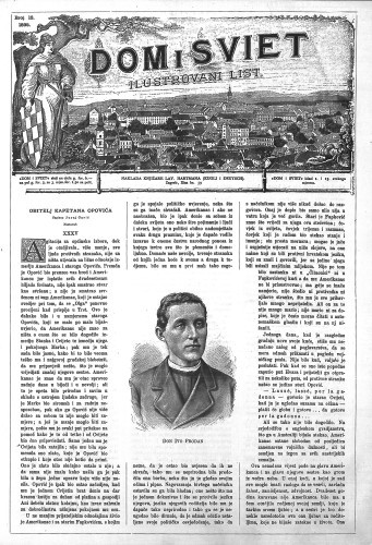Dom i sviet  : ilustrovani list za zabavu, pouku i viesti o dnevnih dogadjajih, javnom i družtvenom životu, umjetnosti i znanosti, trgovini i obrtu, glasbi, kazalištu i modi : 8,12(1895) / za uredničtvo odgovara Stjepan Kugli ; uredio glavni suradnik Nikola Kokotović.