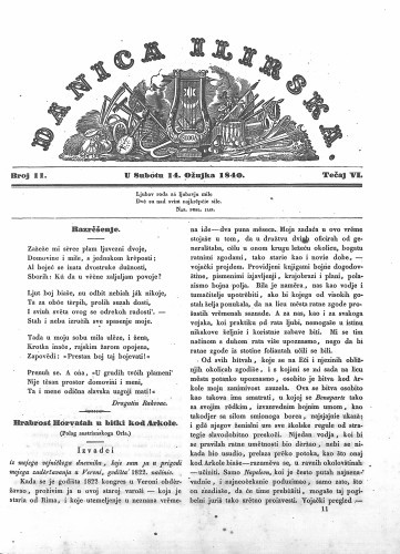Danica ilirska : 6,11(1840) / učrednik Ljudevit Gaj.